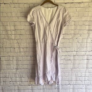 GAP Lavender and white Striped Wrap‎ Short Sleeve  Dress Woman’s Size Small